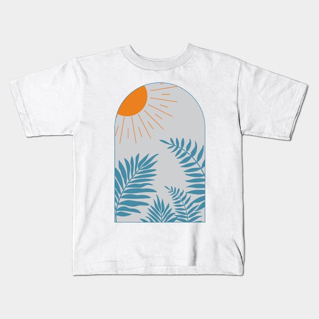 Diseño Estilo Boho  en tonos azules Kids T-Shirt by FunPrintCraftTienda